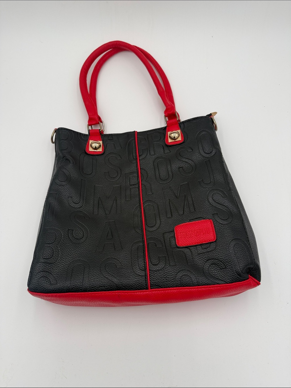Black Tote with Red Trim and Handles